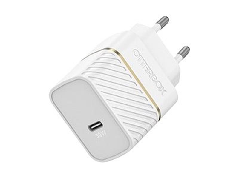 OtterBox EU Wall Charger 30W GaN - 1X USB-C 30W USB-PD, Cloud Dust White