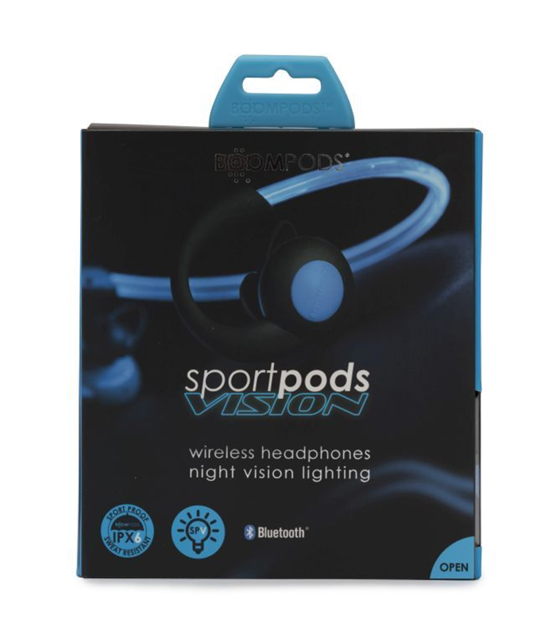 Boompods Sportbods Vision In-Ear Lichtgevende Sports Koptelefoon Blauw