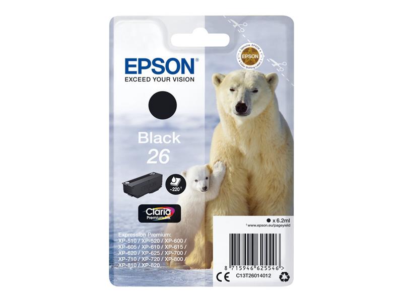 Epson Polar bear Singlepack Black 26 Claria Premium Ink