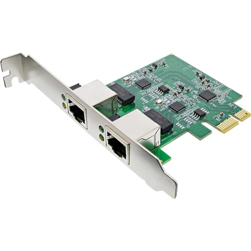 InLine Dual Gigabit network card 1x RJ45 2 5Gb s PCIe x1 incl low profile bracket