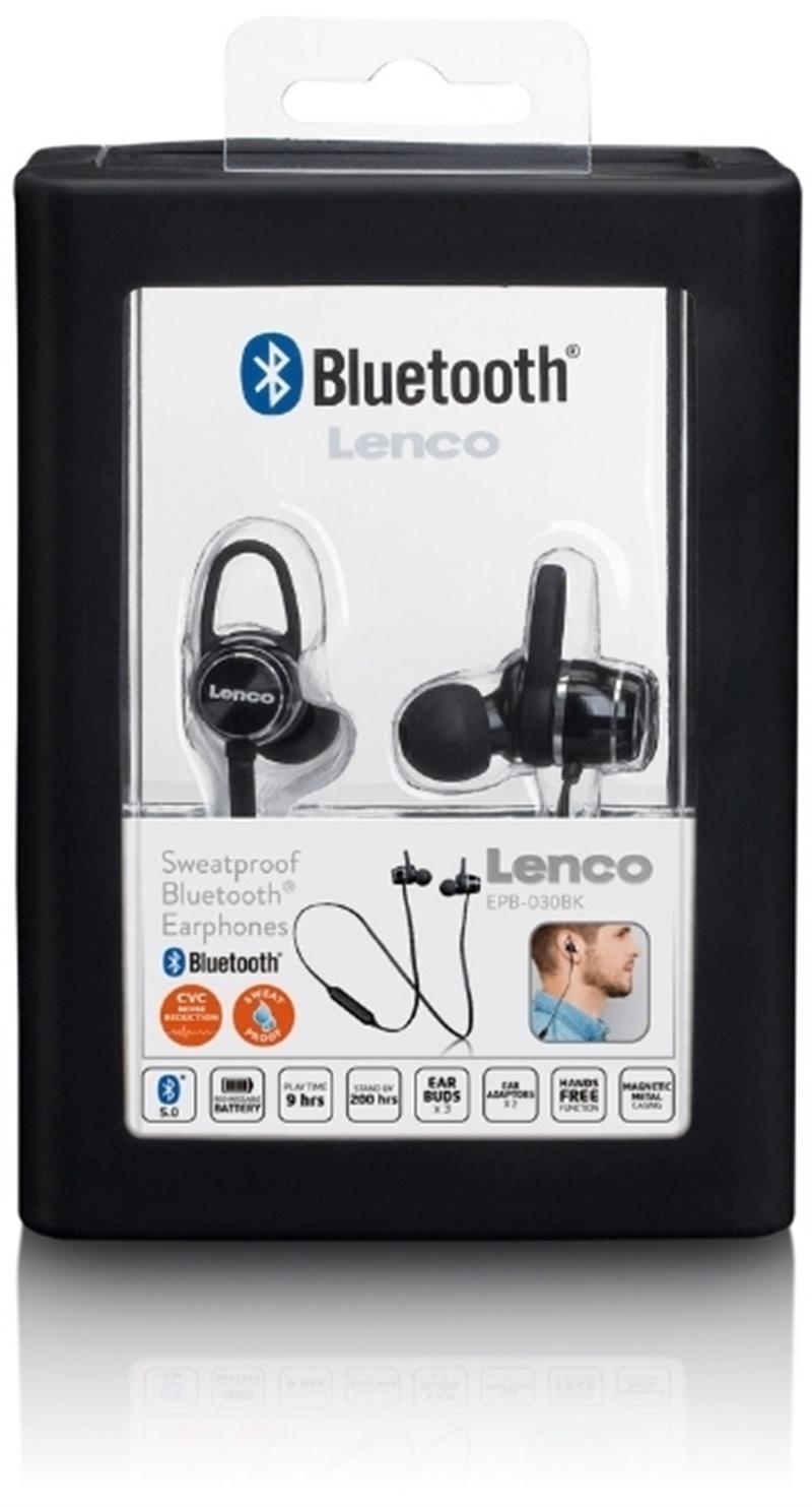  Lenco Sweatproof Bluetooth Stereo Headset Black