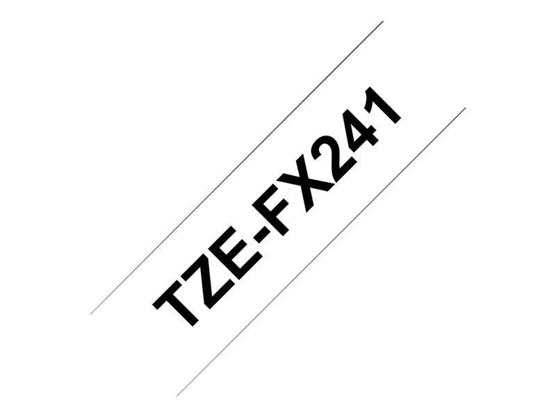 Brother TZe-FX241 labelprinter-tape Zwart op wit TZ