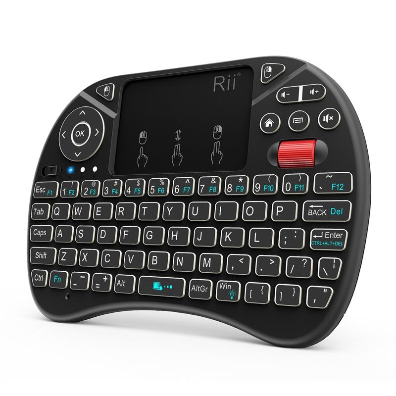 Rii X8 2 4GHz Mini Wireless Keyboard with Touchpad Mouse Combo LED Backlit Rechargable Li-ion Battery