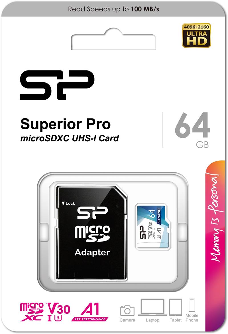 Silicon Power Superior Pro 64 GB MicroSDXC UHS-III Klasse 10