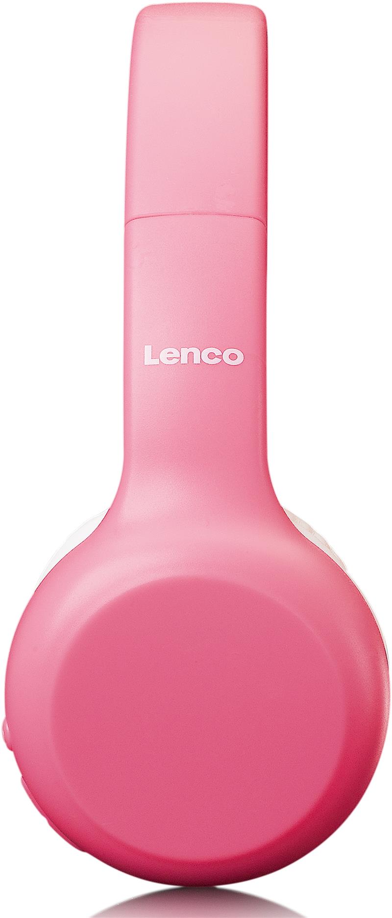  Lenco On-Ear Stereo Bluetooth Headset for Kids Pink