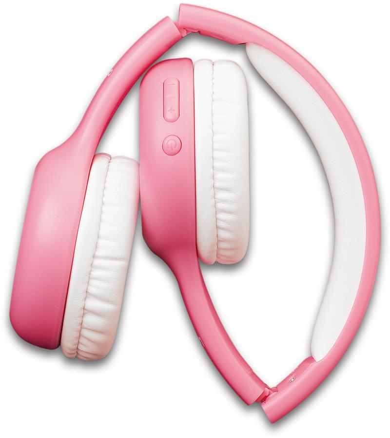  Lenco On-Ear Stereo Bluetooth Headset for Kids Pink