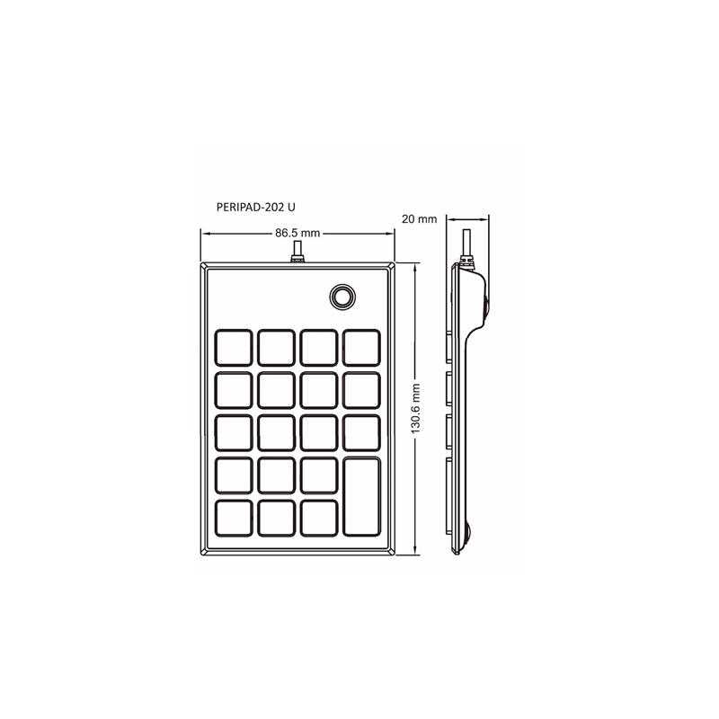 Perixx PERIPAD-202 U USB numeric keypad black