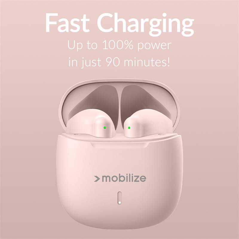 Mobilize TWS Earbuds Pastel Pink