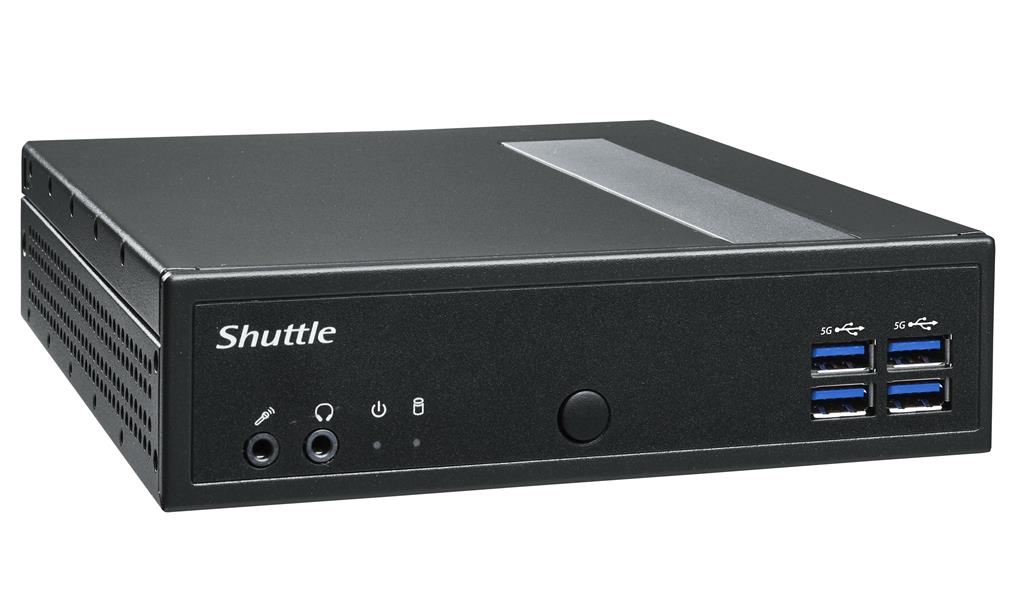 Shuttle XPC slim Barebone DL30N, Intel N100, 1x DDR5, 2x LAN (2x 2.5Gbit), 2xCOM,1xHDMI,1xDP, 1x VGA, ventilatorloos , 24/7 permanent gebruik