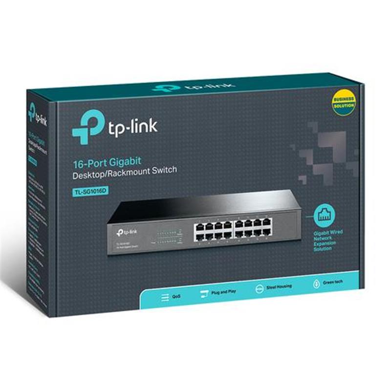 TP-LINK 16-Port Gigabit Desktop/Rackmount Switch Unmanaged Gigabit Ethernet (10/100/1000)