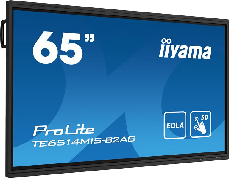 iiyama PROLITE TE6514MIS-B2AG Digitale signage flatscreen 165,1 cm (65"") Wifi 435 cd/m² 4K Ultra HD Zwart Touchscreen Type processor Android 24/7