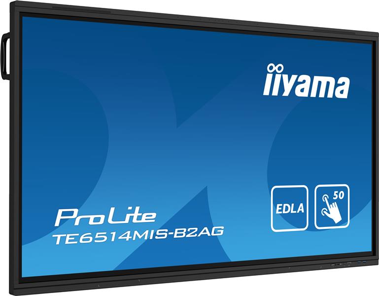 iiyama PROLITE TE6514MIS-B2AG Digitale signage flatscreen 165,1 cm (65"") Wifi 435 cd/m² 4K Ultra HD Zwart Touchscreen Type processor Android 24/7