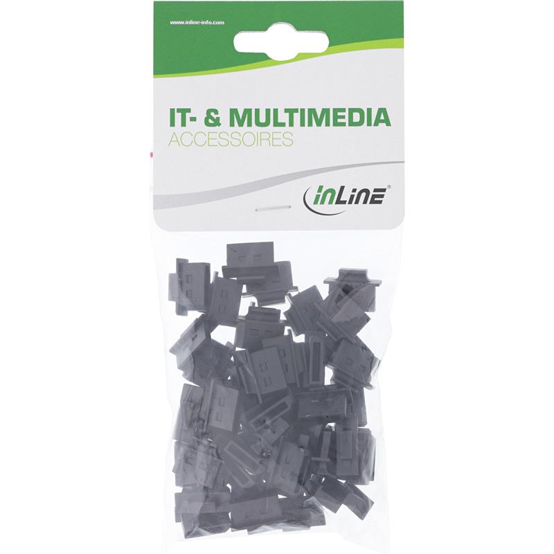 InLine Dust Cover for DisplayPort socket black 50 pcs 