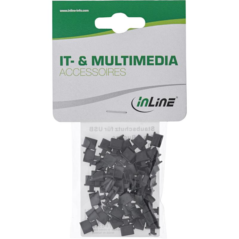 InLine Antistofcover voor USB Type-C socket zwart verpakking 50 stks 