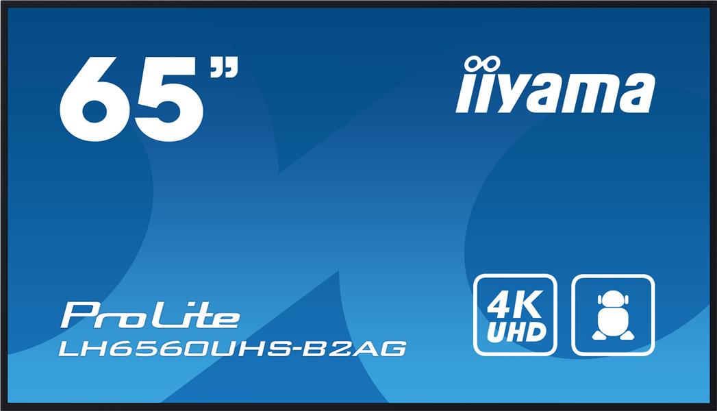 iiyama LH6560UHS-B2AG beeldkrant Digitaal A-kaart 165,1 cm (65"") LED Wifi 500 cd/m² 4K Ultra HD Zwart Type processor Android 11 24/7