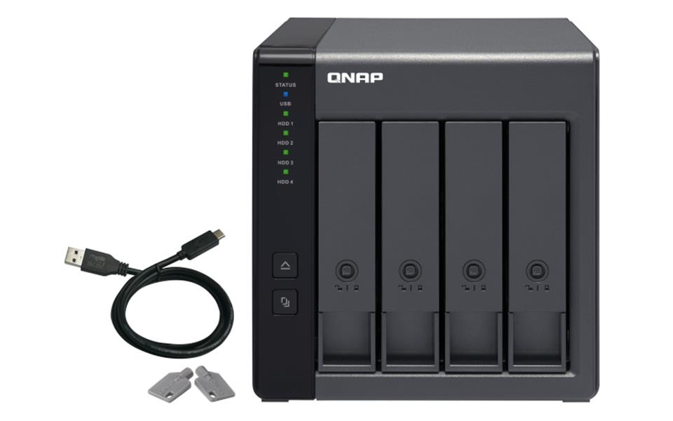 QNAP TR-004 behuizing voor opslagstations 2.5/3.5"" HDD-/SSD-behuizing Zwart