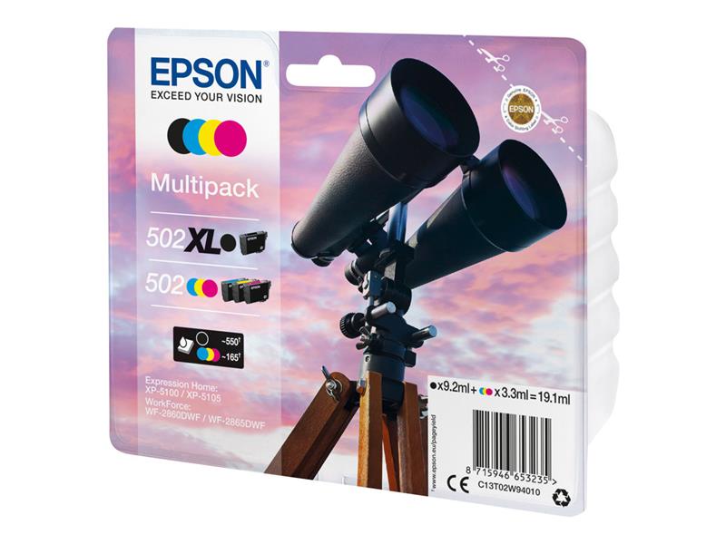 Epson 502 XL inktcartridge 4 stuk(s) Origineel Hoog (XL) rendement Zwart, Blauw, Magenta, Geel