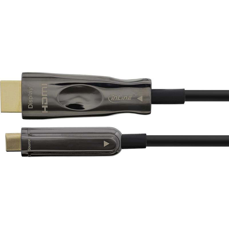 InLine USB Display AOC Cable USB Type-C male to HDMI male DP Alt Mode 50m
