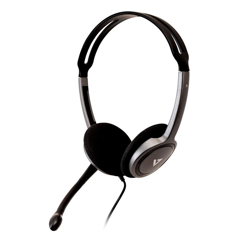 V7 HA212-2EP hoofdtelefoon/headset Bedraad Hoofdband Oproepen/muziek Zwart, Zilver