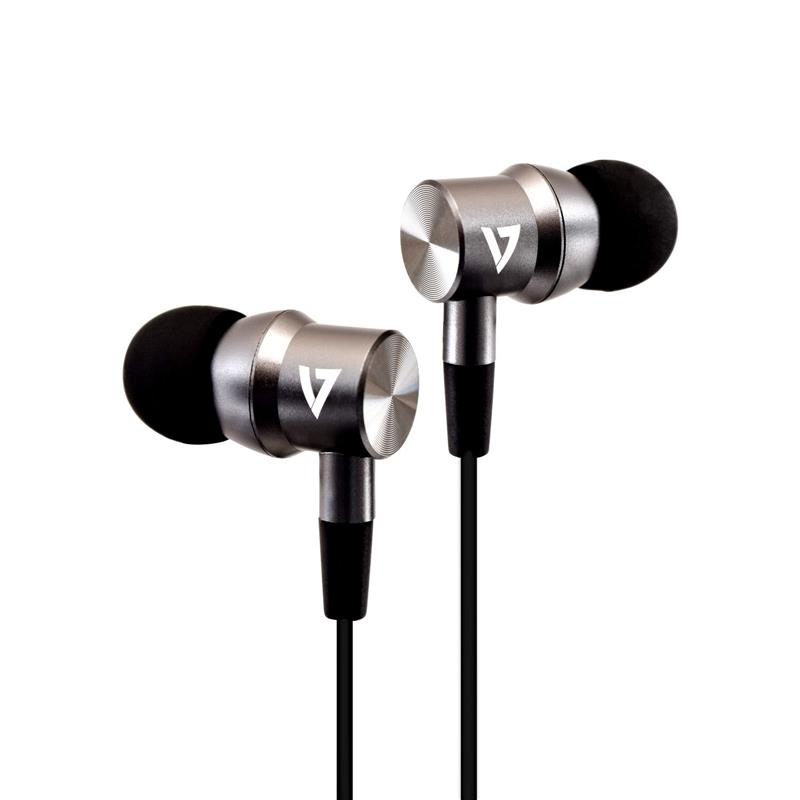 V7 HA111-3EB hoofdtelefoon/headset Bedraad In-ear Oproepen/muziek Zilver