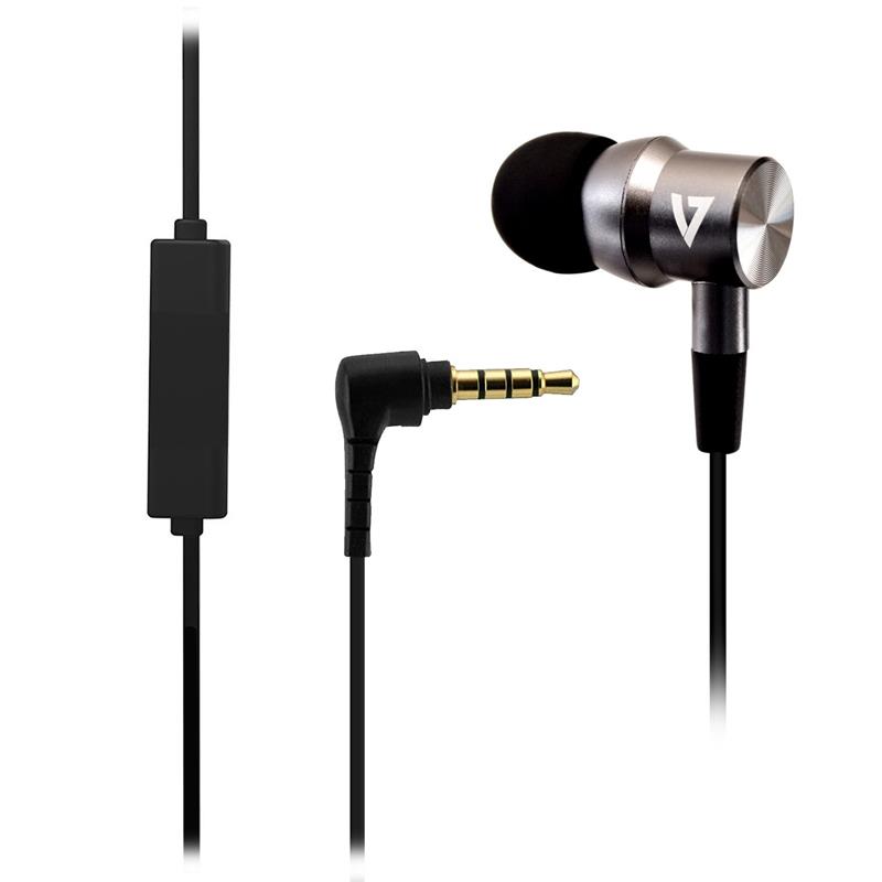 V7 HA111-3EB hoofdtelefoon/headset Bedraad In-ear Oproepen/muziek Zilver