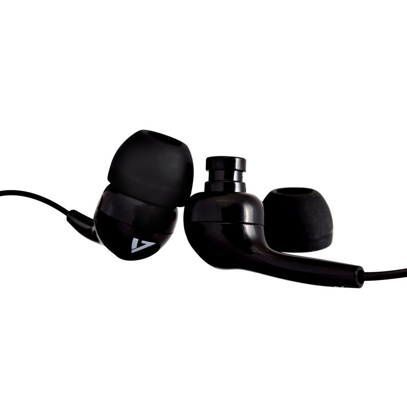 V7 HA105-3EB hoofdtelefoon/headset Bedraad In-ear Muziek Zwart