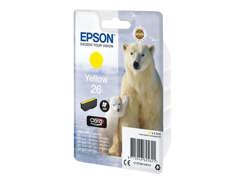 Epson Polar bear Singlepack Yellow 26 Claria Premium Ink