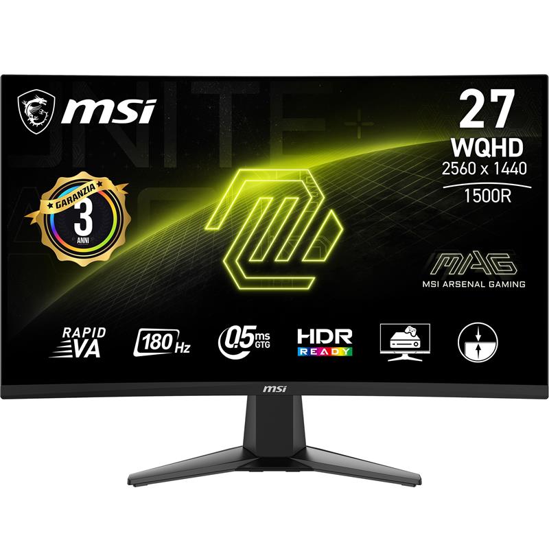 MSI MAG 27CQ6F computer monitor 68,6 cm (27"") 2560 x 1440 Pixels Quad HD LCD Zwart