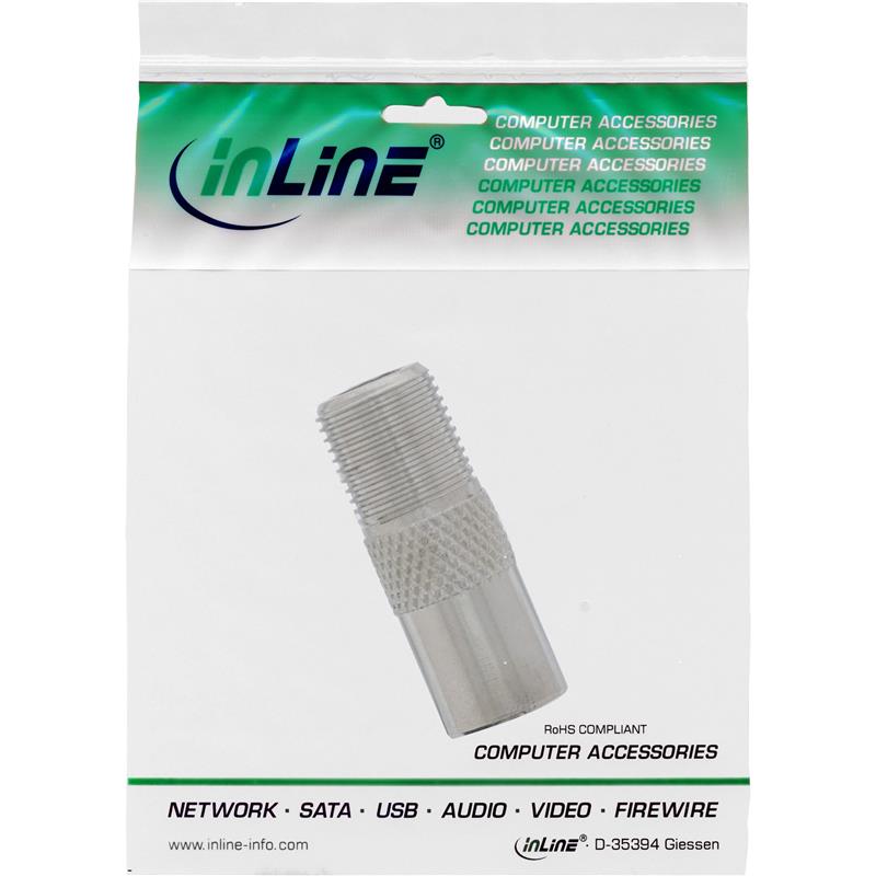 InLine Koaxial Adapter IEC- Male Antenne auf F-Female