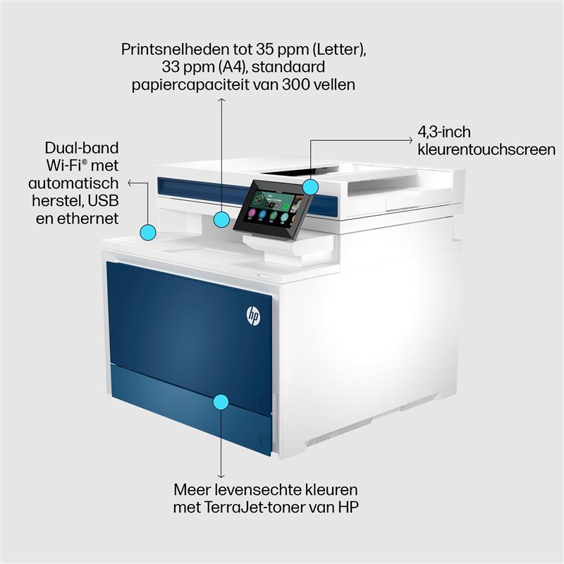 HP Color LaserJet Pro MFP 4302fdn printer, Kleur, Printer voor Kleine en middelgrote ondernemingen, Printen, kopiëren, scannen, faxen, Printen vanaf t