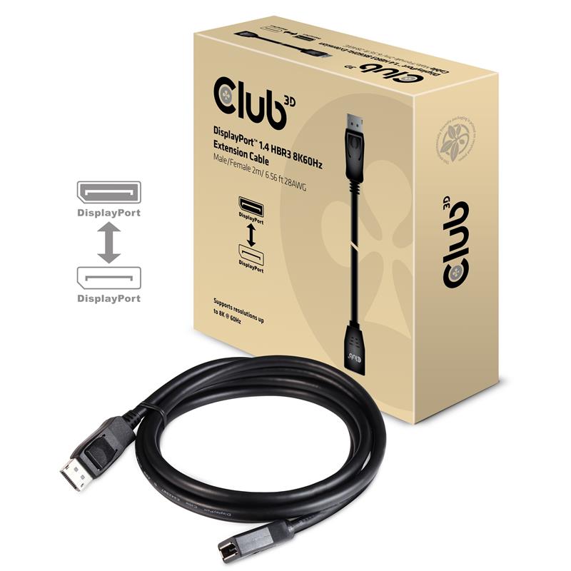 CLUB3D CAC-1022 kabeladapter/verloopstukje Displayport 1.4 Zwart
