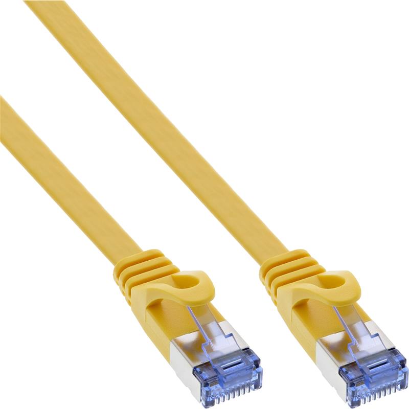 InLine Flat patch cable U FTP Cat 6A yellow 5m