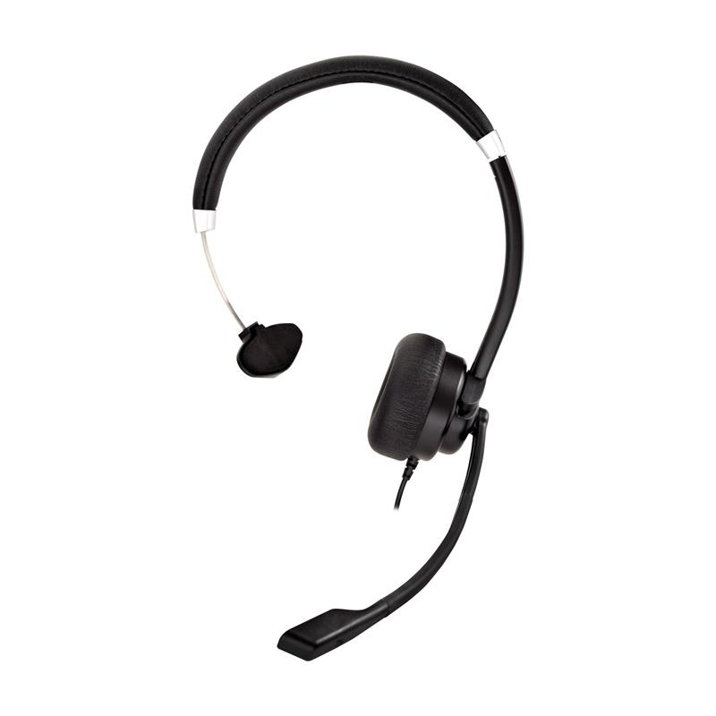 V7 HU411 hoofdtelefoon/headset Bedraad Hoofdband Kantoor/callcenter Zwart