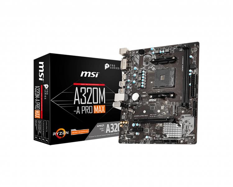 MSI A320M-A PRO MAX moederbord Socket AM4 Micro ATX AMD A320