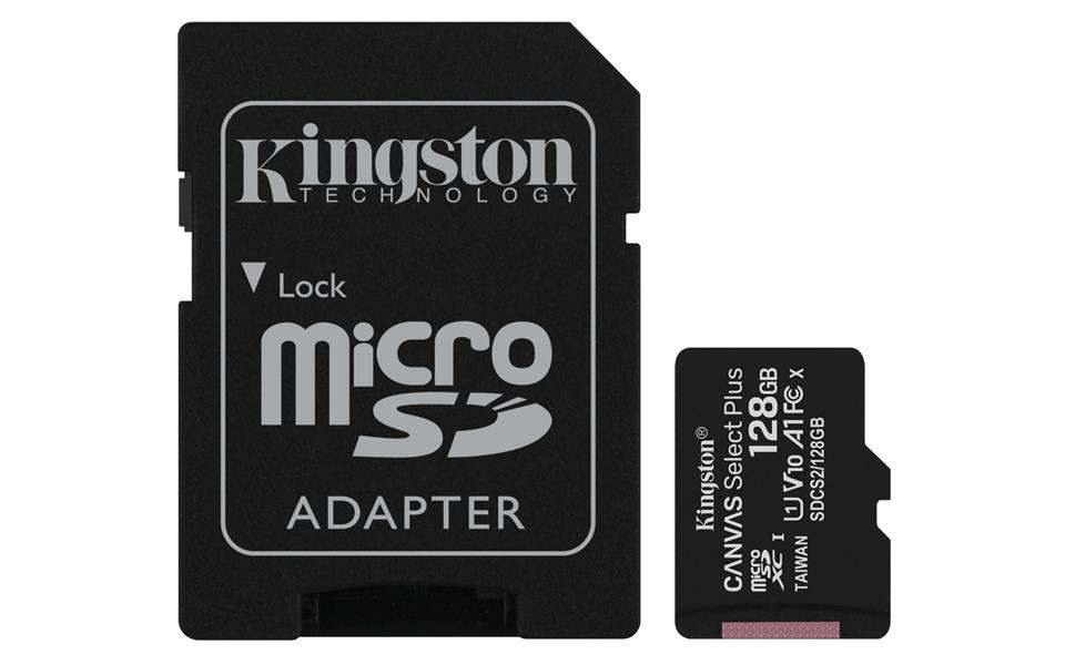 Kingston Technology Canvas Select Plus flashgeheugen 128 GB MicroSDXC Klasse 10 UHS-I