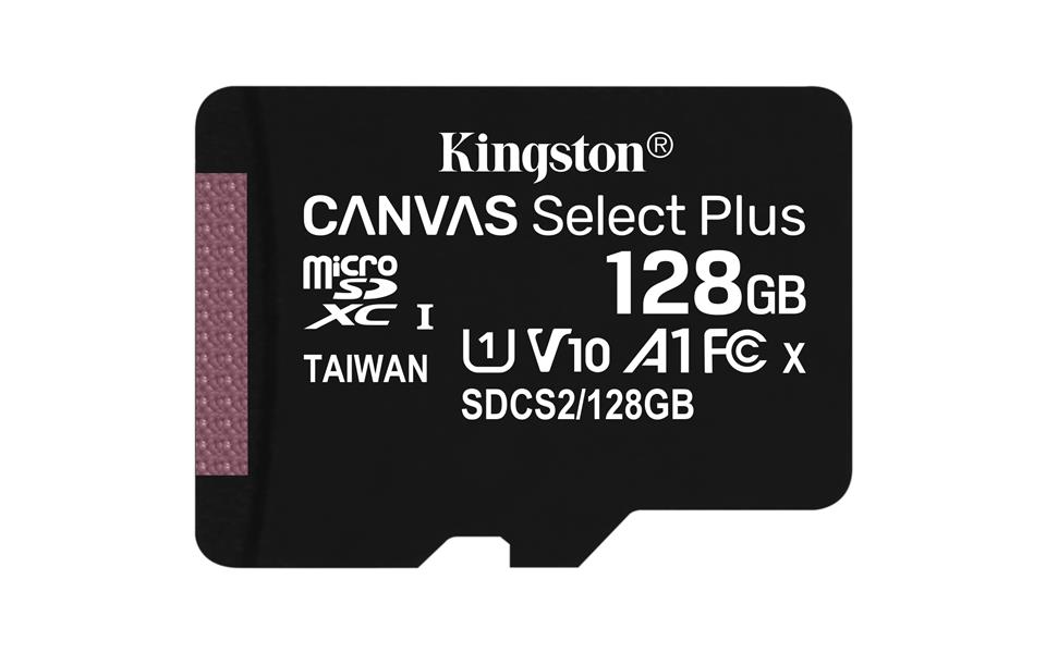 Kingston Technology Canvas Select Plus flashgeheugen 128 GB MicroSDXC Klasse 10 UHS-I