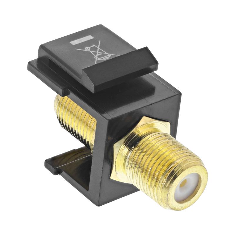 Keystone installation adapter connection coupling for satellite cable 2x F-sockets white