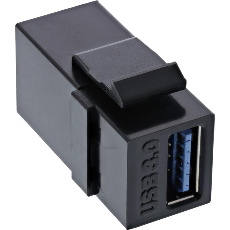 InLine USB 3 0 Snap-In module USB-A F F black housing