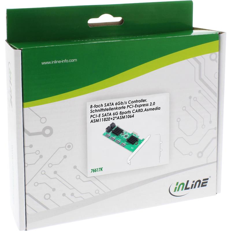 InLine Controller Card 8x SATA 6Gb s PCIe 2 0 PCI Express 