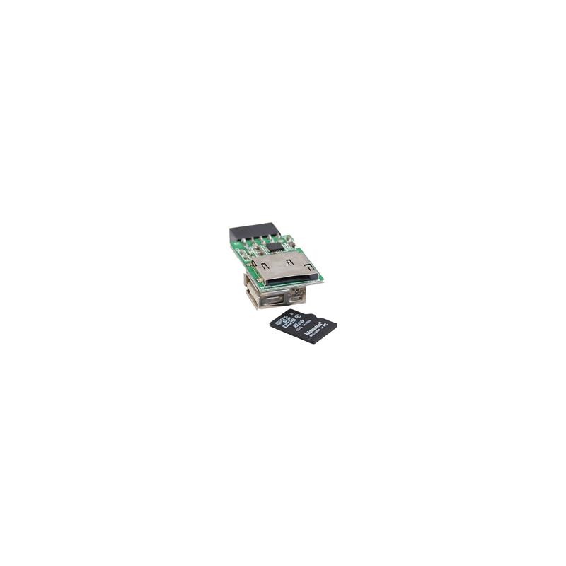 InLine Card Reader USB 2 0 intern voor MicroSD Karten