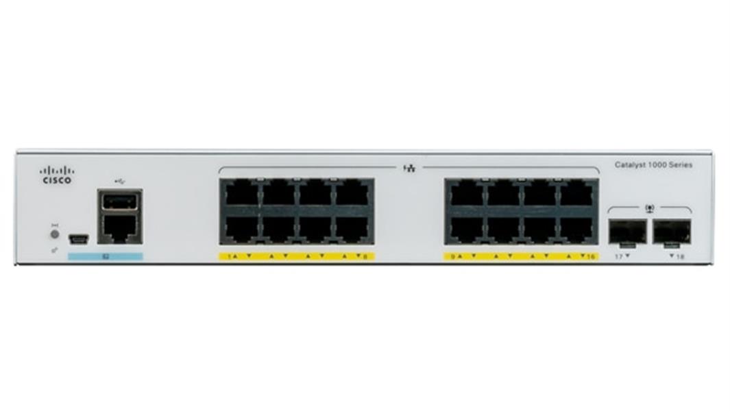Cisco Catalyst C1000-16P-2G-L netwerk-switch Managed L2 Gigabit Ethernet (10/100/1000) Power over Ethernet (PoE) Grijs
