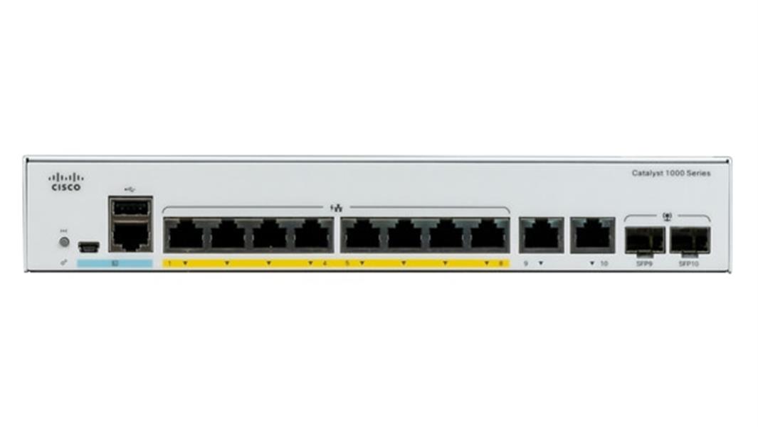 Cisco Catalyst C1000-8FP-E-2G-L netwerk-switch Managed L2 Gigabit Ethernet (10/100/1000) Power over Ethernet (PoE) Grijs