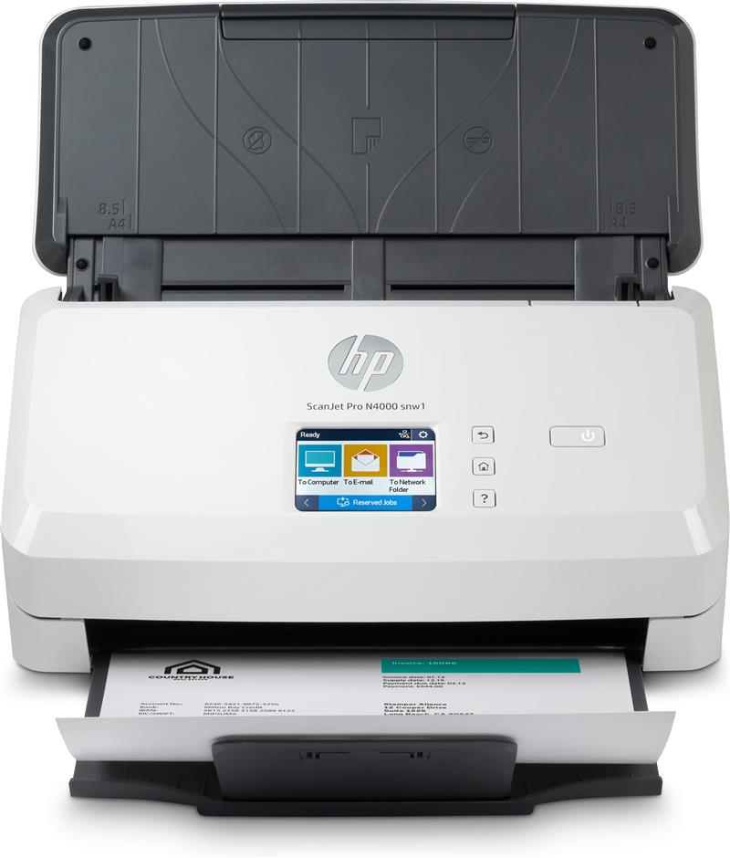 HP Scanjet Pro N4000 snw1 Sheet-feed Scanner Paginascanner 600 x 600 DPI A4 Zwart, Wit