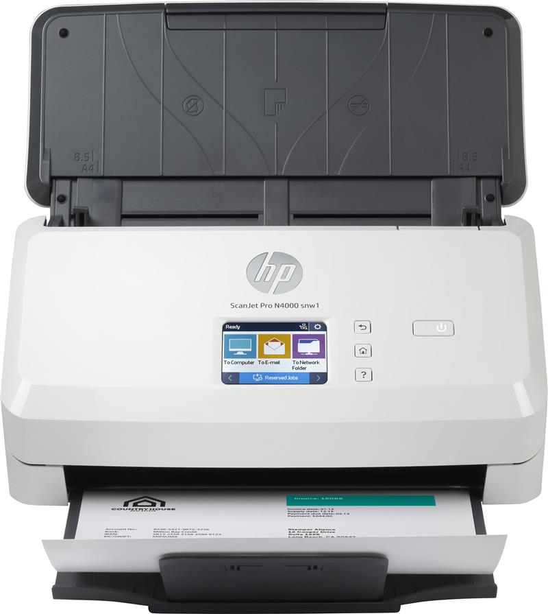 HP Scanjet Pro N4000 snw1 Sheet-feed Scanner Paginascanner 600 x 600 DPI A4 Zwart, Wit