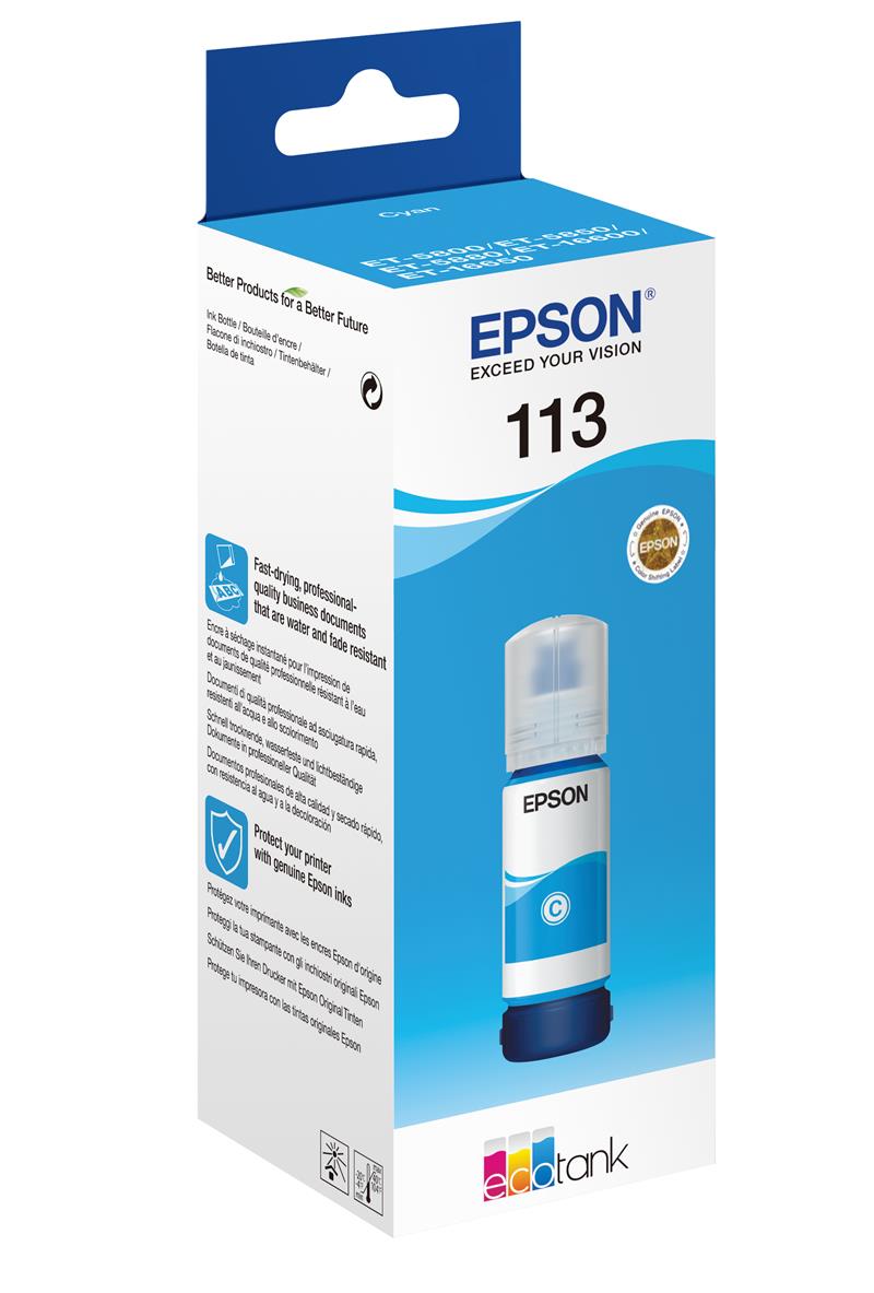 Epson 113 EcoTank Pigment Cyan ink bottle