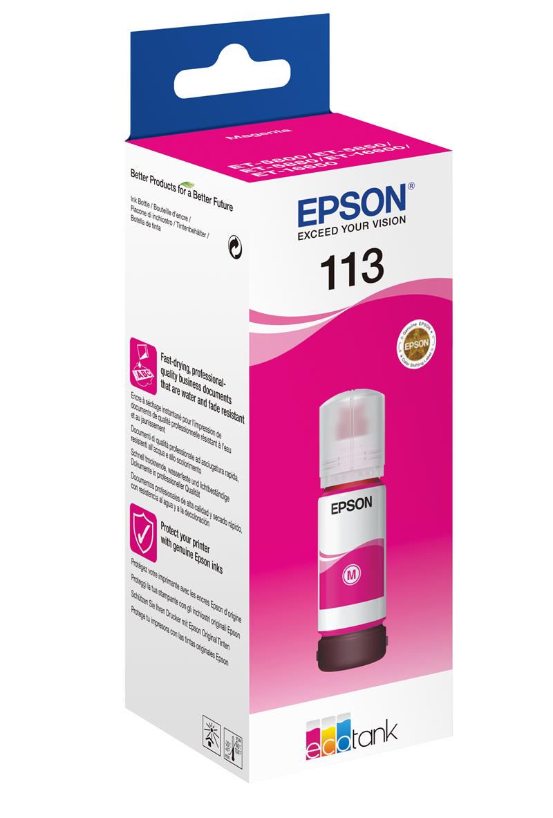 Epson 113 EcoTank Pigment Magenta ink bottle