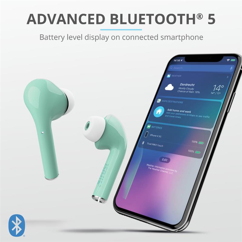 Trust Nika Headset In-ear Turkoois Bluetooth