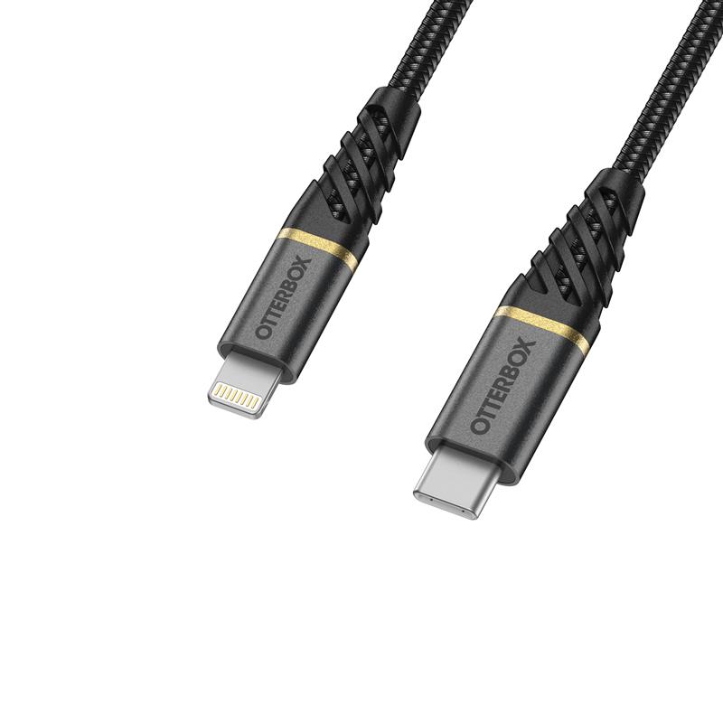 OtterBox Premium Cable USB C-Lightning 2M USB-PD, zwart