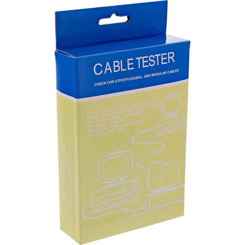 InLine Tester for RJ45 Cables and Connectors with 9 control LEDs