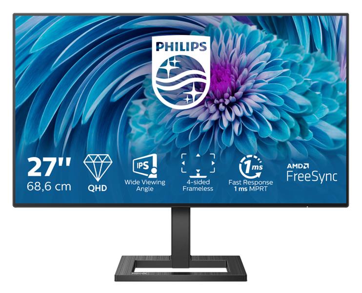 Philips E Line 275E2FAE/00 computer monitor 68,6 cm (27"") 2560 x 1440 Pixels 4K Ultra HD LED Zwart